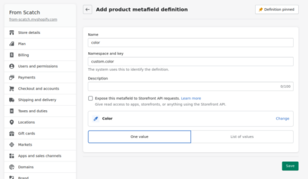 shopify theme settings