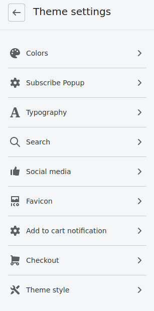 shopify theme settings